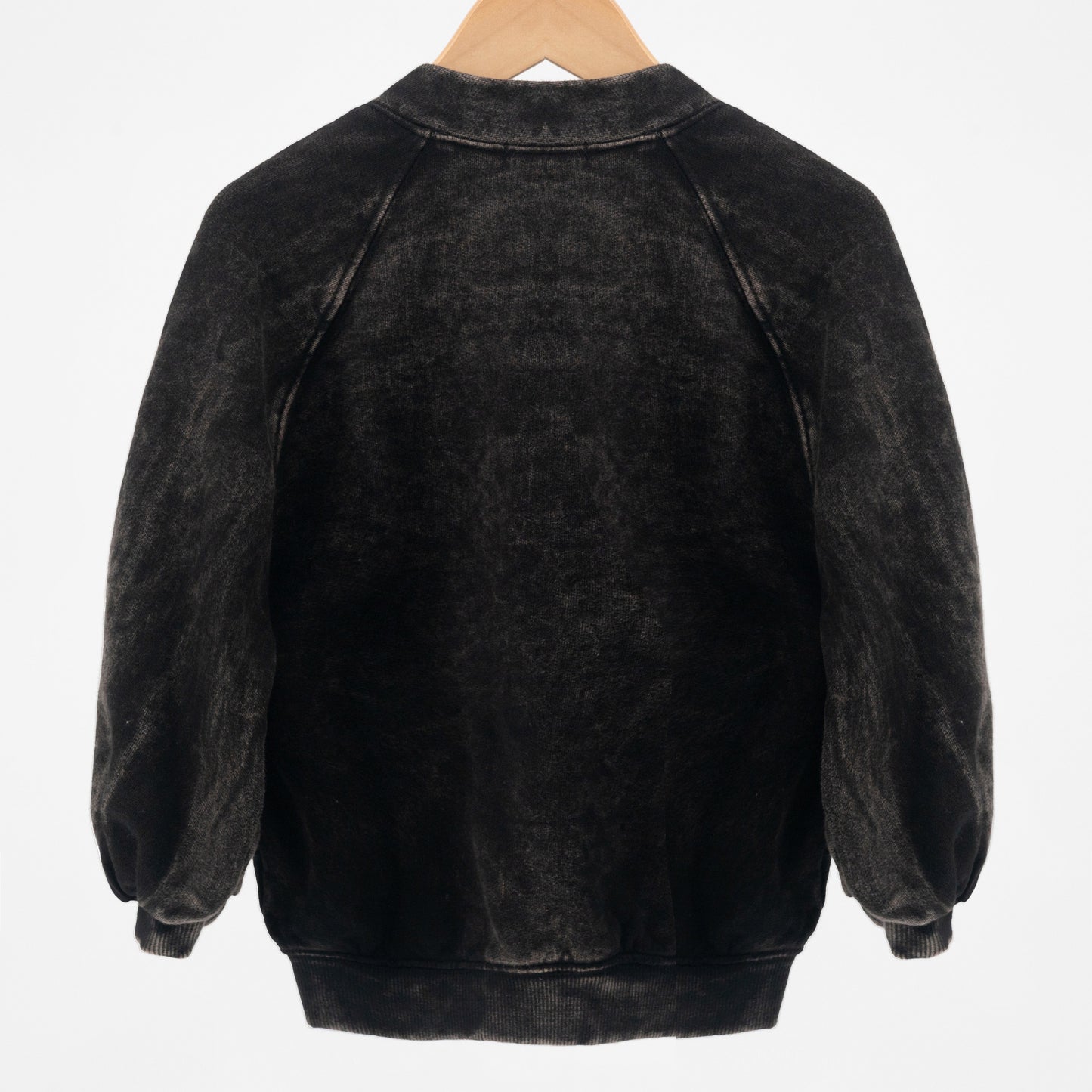 Bomber Cardigan 100% Organic Cotton Fleece BLACK