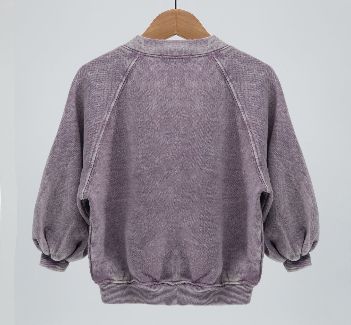 Bomber Cardigan 100% Organic Cotton Fleece LAVENDER